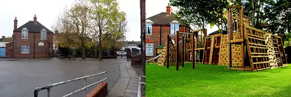 Brent School Playround Before and After